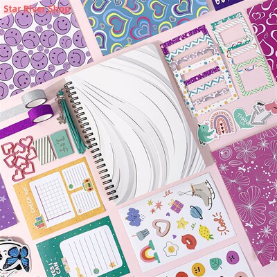 Jounary Purple Hand Ledger Scrapbooking Set Diary Gift Box