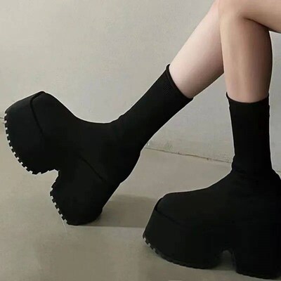 Ankle Super High Heels Chelsea Boots Women Shoes 2023 New Ch