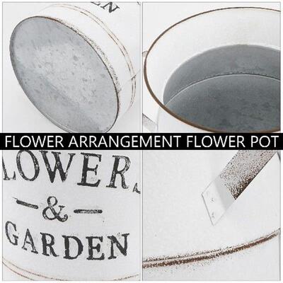 1pc+Metal+Flower+Vase+Retro+Letters+Galvanized+Sheet