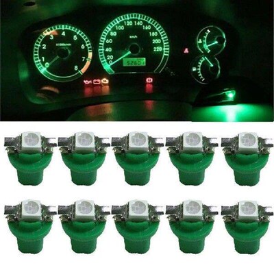 Drapop 10Pcs T5 LED Light Bulbs 5050 1SMD Car LED Dashboard