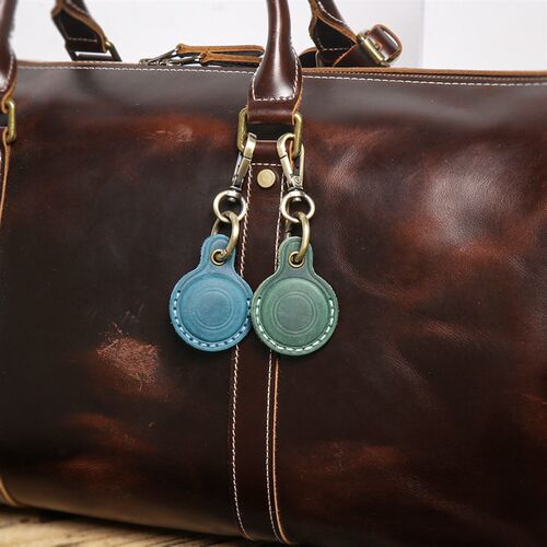 Overseas Hot Selling Airtag Holder Keychain Leather Protecti