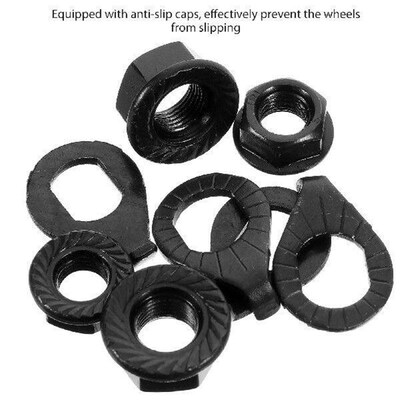 Flange Nuts for Bicycles Wheel Axle Fastening Washers Kit