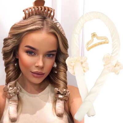 Heatless Curling Rod Headband No Heat Hair Curlers Ribbon