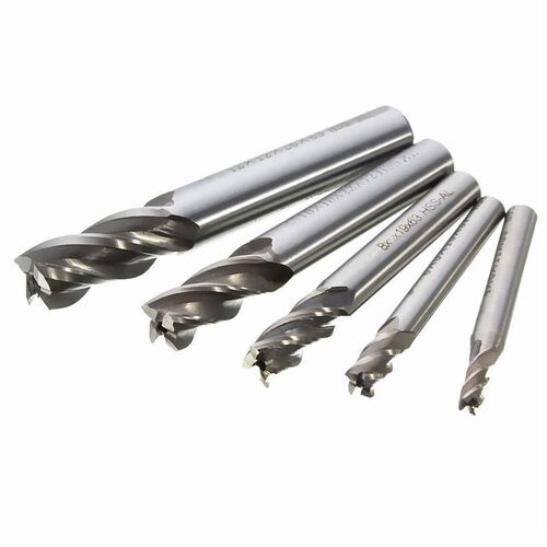 Freeship 5pc/set Drill Bit HSS CNC Straight Shank 4 Flute En