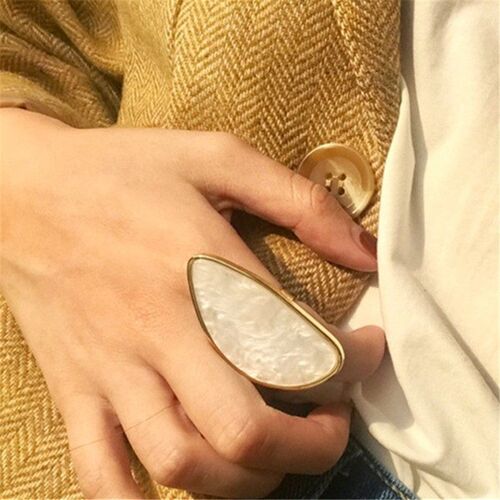 Fashion woman rings acetate plate The adjustable ring oval a