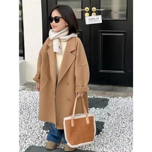 New Childrens Double sided Cashmere Coat Autumn/Winter Girl