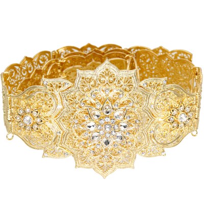 Sunspicems Gold Silver Color Moroccan Caftan Belt For Women