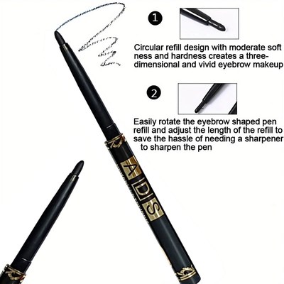 3Pcs Waterproof & Sweat-Proof Black Eyeliner Pencil - Long-L