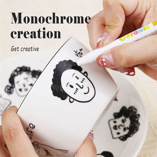 12 Colors Kids Ceramic Paint Marker Pens Acrylic Paint Pens