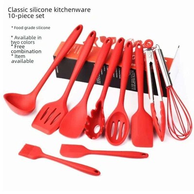 10-piece Set Silicone Kitchen Utensils Non-stick Cooking Spo