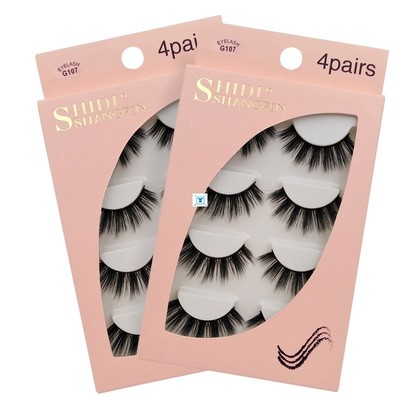 Mink lashes 3/4 pairs false lashes natural fluffy dramatic