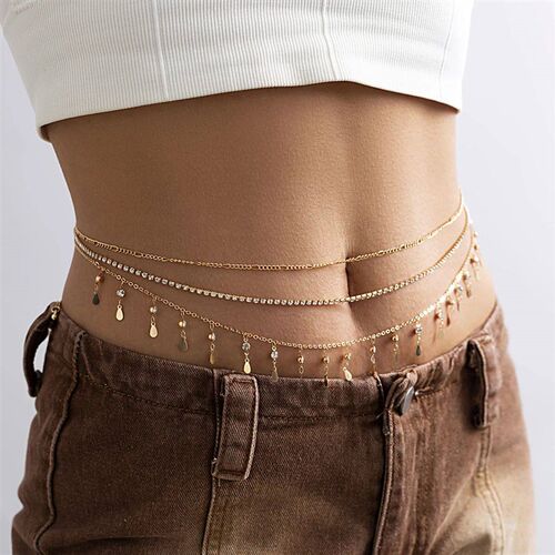 IngeSight.Z 3pcs/set Rhinestone Sequin Pendant Claw Chain Be
