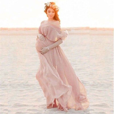 Maternity Photography Props Lace Long Dress Pregnancy For