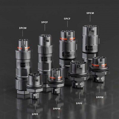 UL94-V0 Waterproof Cable Connector 3/5 Pin Aviation 500VAC