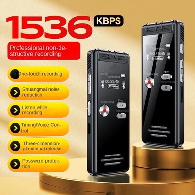 128GB Mini Voice Recorder Sound Activated Line-in Line Dicta