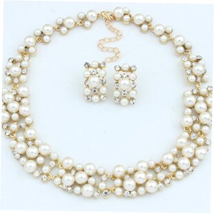 pearl necklaces set earrings jewelry women 珍珠潮女项链饰品