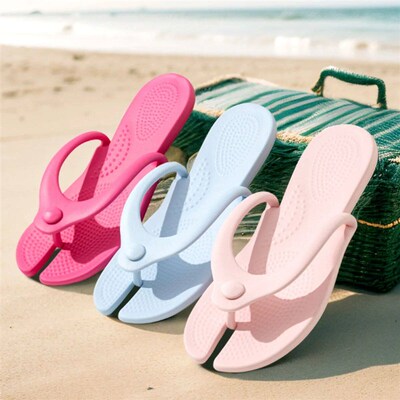 EVA Women Flip Flops Foldable Detachable Beach Slippers