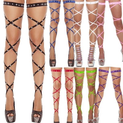 Hot Fishnet Sexy Bling Stockings Long Pantyhose Women Thigh-