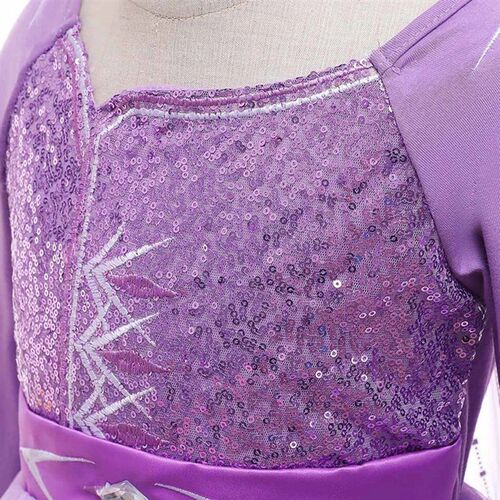 Princess Costume Elsa Dress for Girls Purple Sequin Mesh Bir