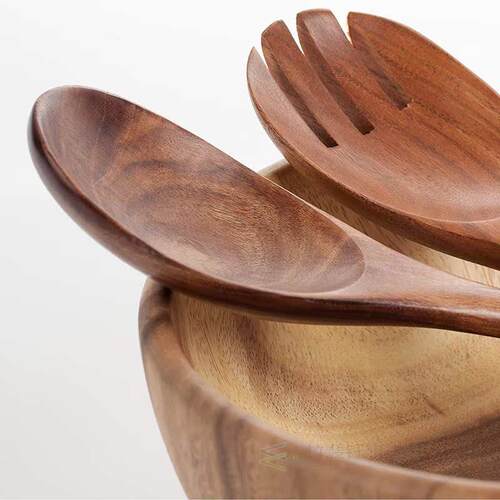 Wooden Salad Bowl Large Round Wood Salad Soup Dining Bo