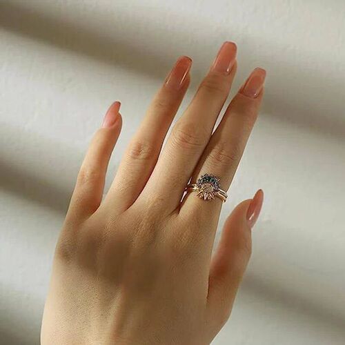 Fashion Sun Moon Star Rings For Women Temperament Adjutment