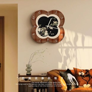 法式复古客厅钟表挂墙中古风餐厅挂钟电视柜背景墙创意时钟高级感