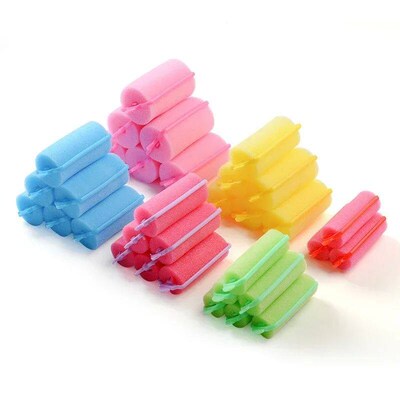 6-14pcs Soft Magic Sponge 6 Sizes Foam Hair Rollers DIY Hair