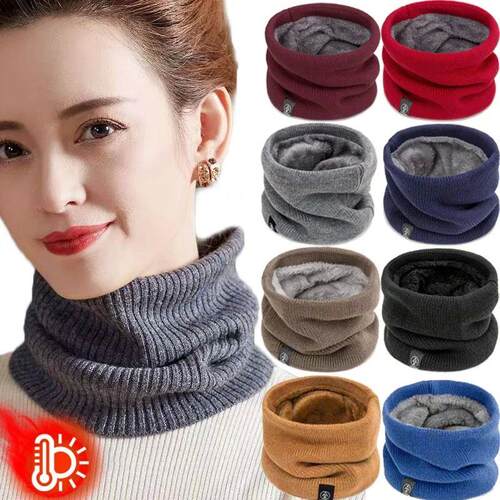 Winter Plush Muffler Woolen Knitting Neck ver Fashion Solid