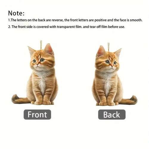 Cute Cat Pendant Hanging Ornament Realistic Animal Rearview