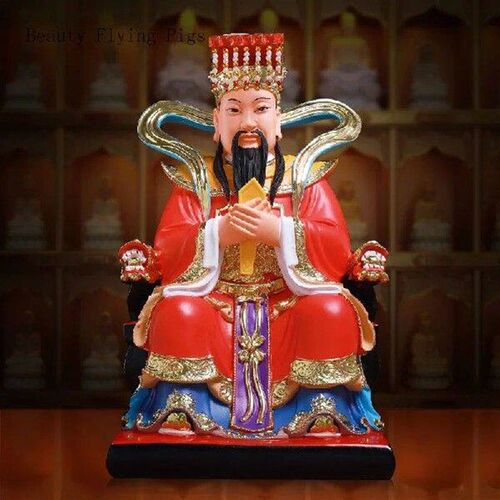 1PCS 30cm Resin Satin Jade Emperor Statue for Home Worship