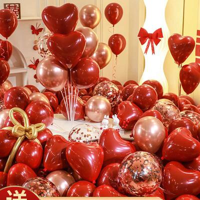 Wedding+Balloon+Red+Love+Double+decker+Wedding+Room+Decorati