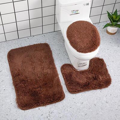 3pcs/set Toilet Carpet bathtub Floor Mat closestool Plush