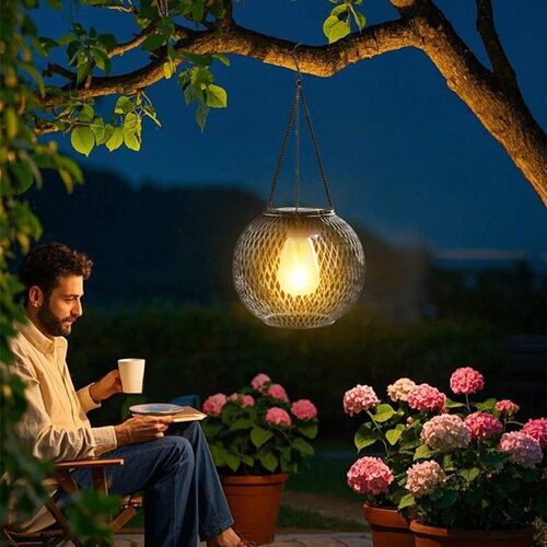 Outdoor Solar Iron Lantern Led Solar Lights Waterproof Decor