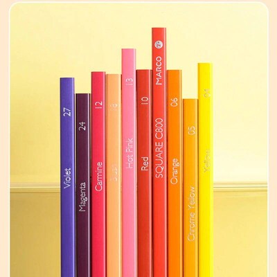 12 Colors Watercolor Pencil Square Body Colored Pencils Draw