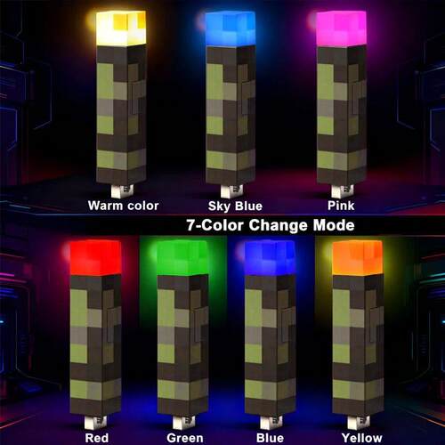 MC Games Peripheral Torch LED Light keychain Pendant Pixel