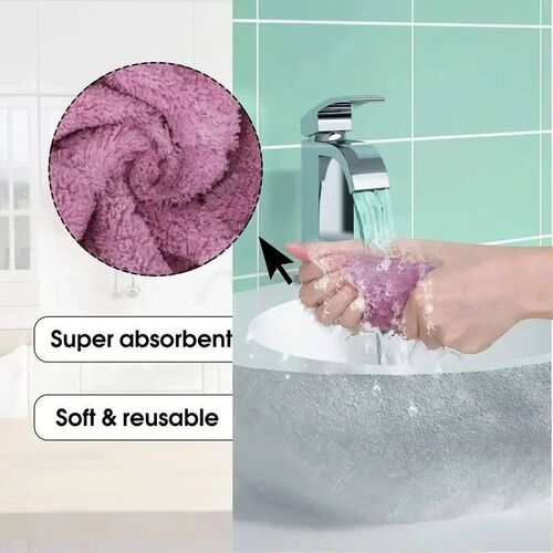 10pcs Thickened Cationic Rag, Coral Fleece Household Absorbe