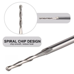 1PC 3.175MM Solid Carbide 2mm 2.5mm Dia Spiral 2 Flutes Ball