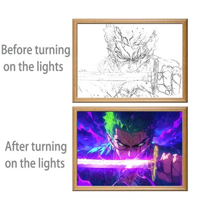 LED lights one piece poster ONEPIECE Hanging paintings decor
