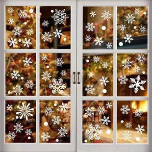 Winter Snow Flakes Window Clings Decals Christmas Decoration