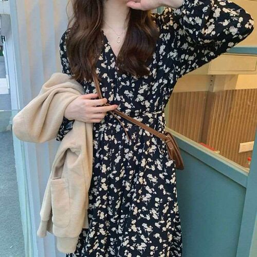 Autumn New Womens Tea Break French Style Platycodon Grandif