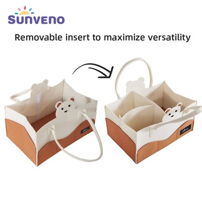 Sunveno Diaper Caddy Organizer Nursery Storage Bin Car Organ