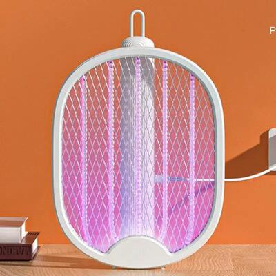 Rechargeable Fly Racket Foldable Electric Fly Swatter Lamp W
