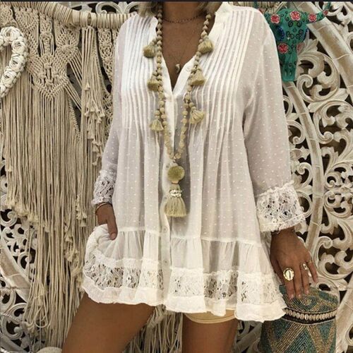 Hollow Out Womens Blouse Casual Loose 5XL Womens Blouse La