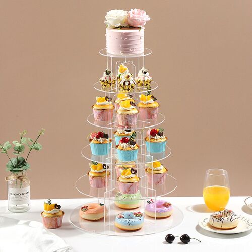 Clear Transparent Multilayer Acrylic Cake Stand for Wedding