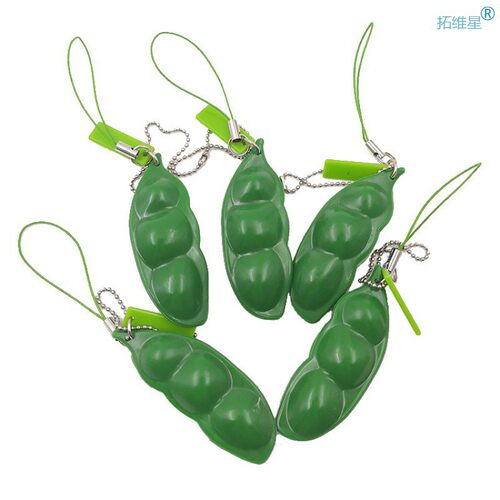 3pcs Fidget Toys Pack Portachiavi Decompression Edamame