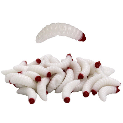 10Pcs Fishing Bait Worm Larva Floating Soft Bait Silica gel