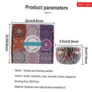 9-piece set Scented candles Soybean wax plant essential oil1