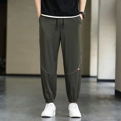 Ice Silk Large Size Ankle-length Pants Mens Summer New Extr