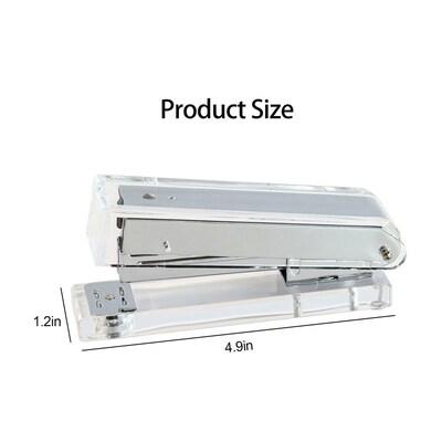 Office AccessoriesTransparent Silver Stapler Acrylic Body Me