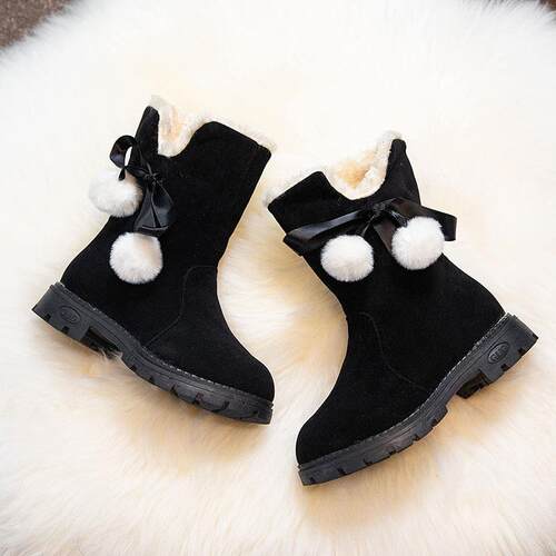 Girls Snow Boots Fleece-lined Thick Childrens tton Shoes Fa